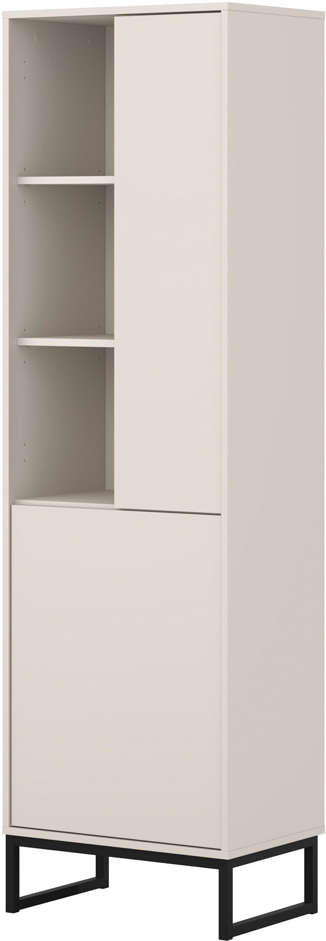 OTTO home Vitrine Loft, Höhe 180 cm, moderne grifflose Standvitrine mit 2 Türen Hochschrank mit viel Stauraum, verstellbaren Einlegeböden, Regal