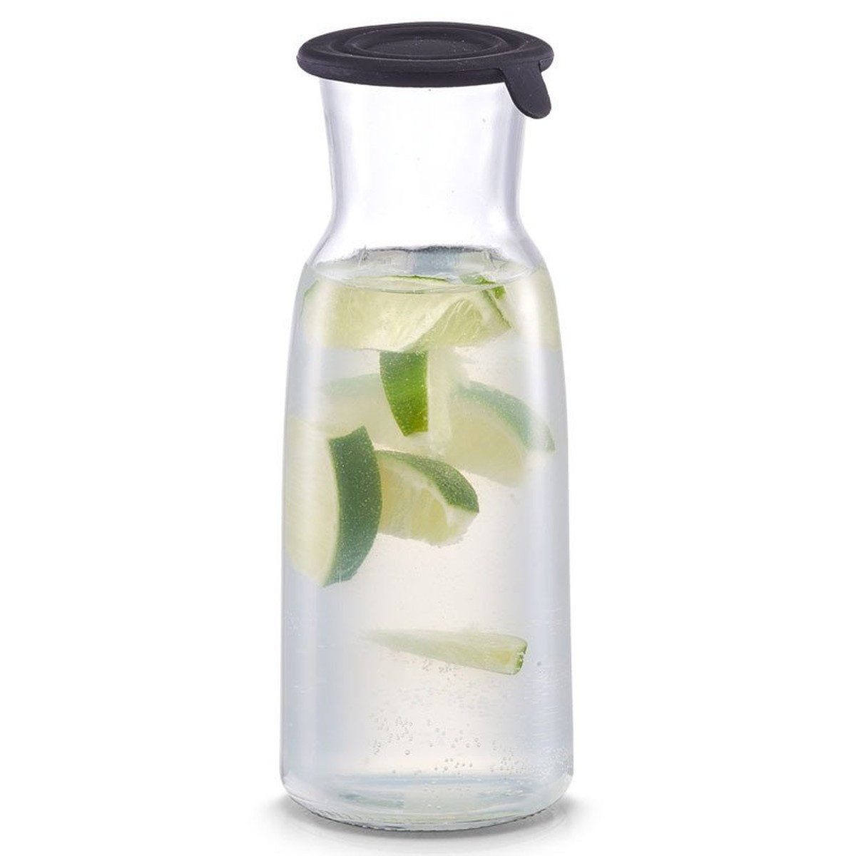 Zeller Present Vorratsglas Glasdekanter mit Silikondeckel, Glas, Kanne, 700 ml, schwarz - ZELLER, Glas, (einzeln, einzeln)