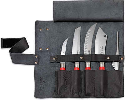 F. DICK Messertasche Leder Rolltasche Red Spirit 5-tlg schwarz Messerset Messer