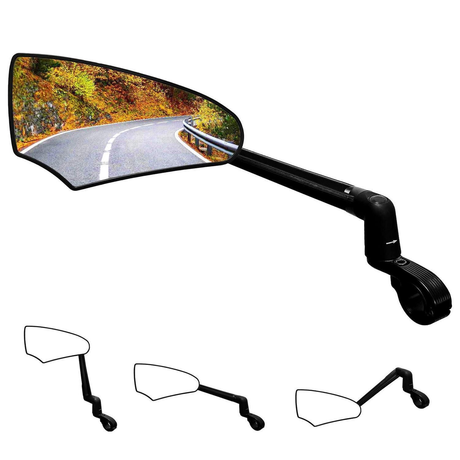LuxusKollektion Fahrradspiegel Fahrradspiegel klappbar Echtglas 360 Ebike Lenker Links