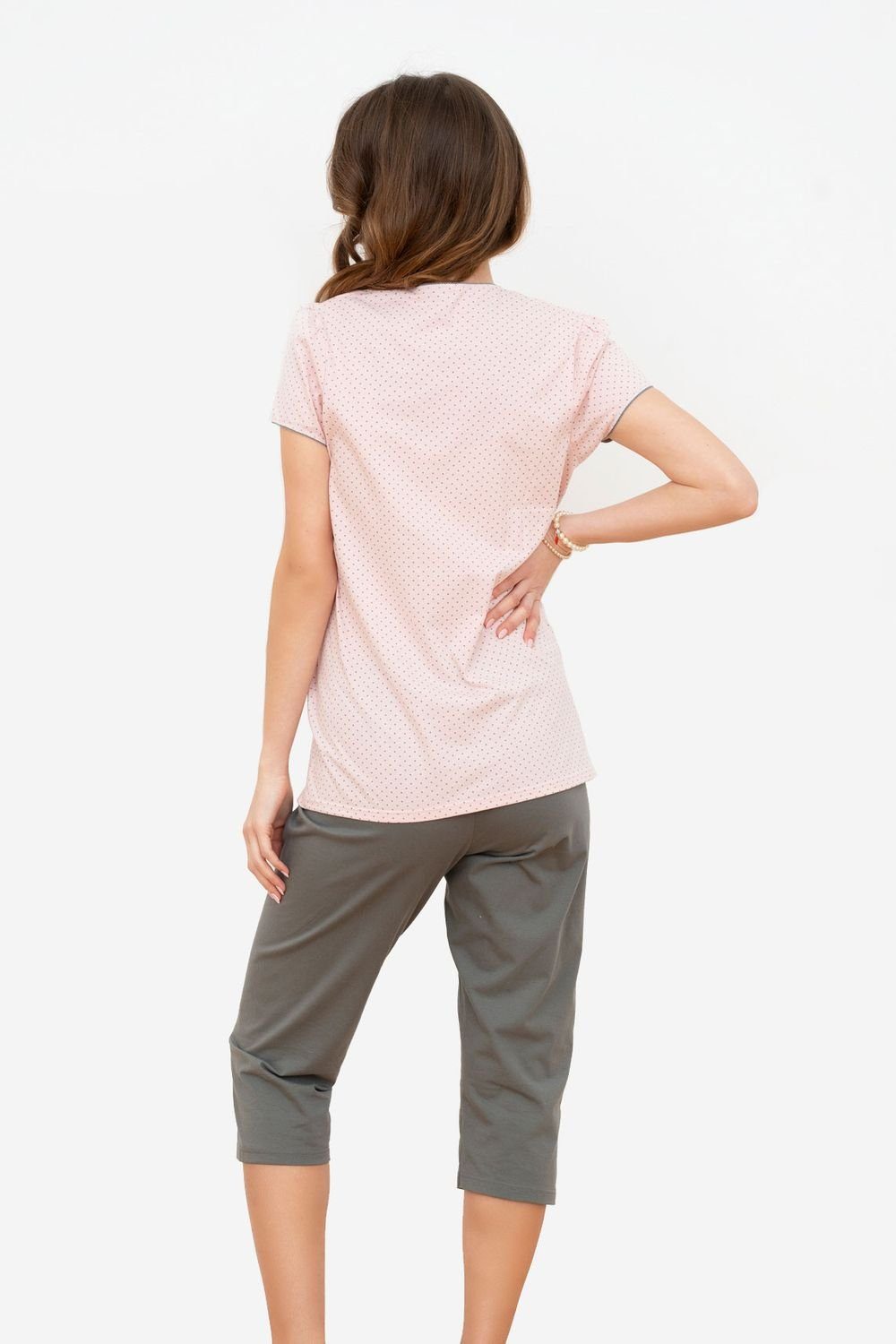 cleverer Stillfunktion 3/4tel ITALIAN mit Aprikose Hose, FASHION Schlafanzug