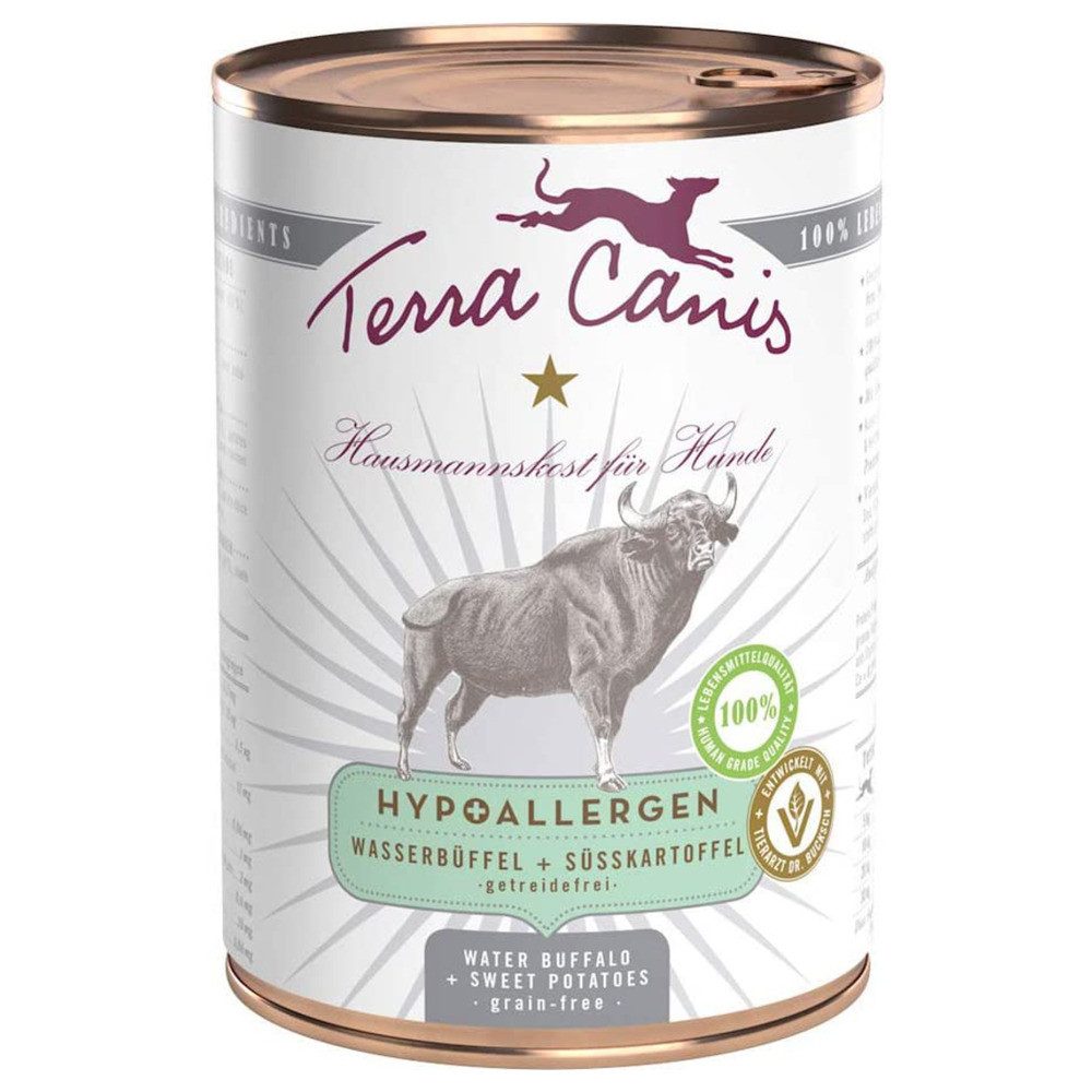 Terra Canis Hypoallergen Wasserbüffel mit Süßkartoffel / getreidefrei 400 g, Nassfutter für: Hund