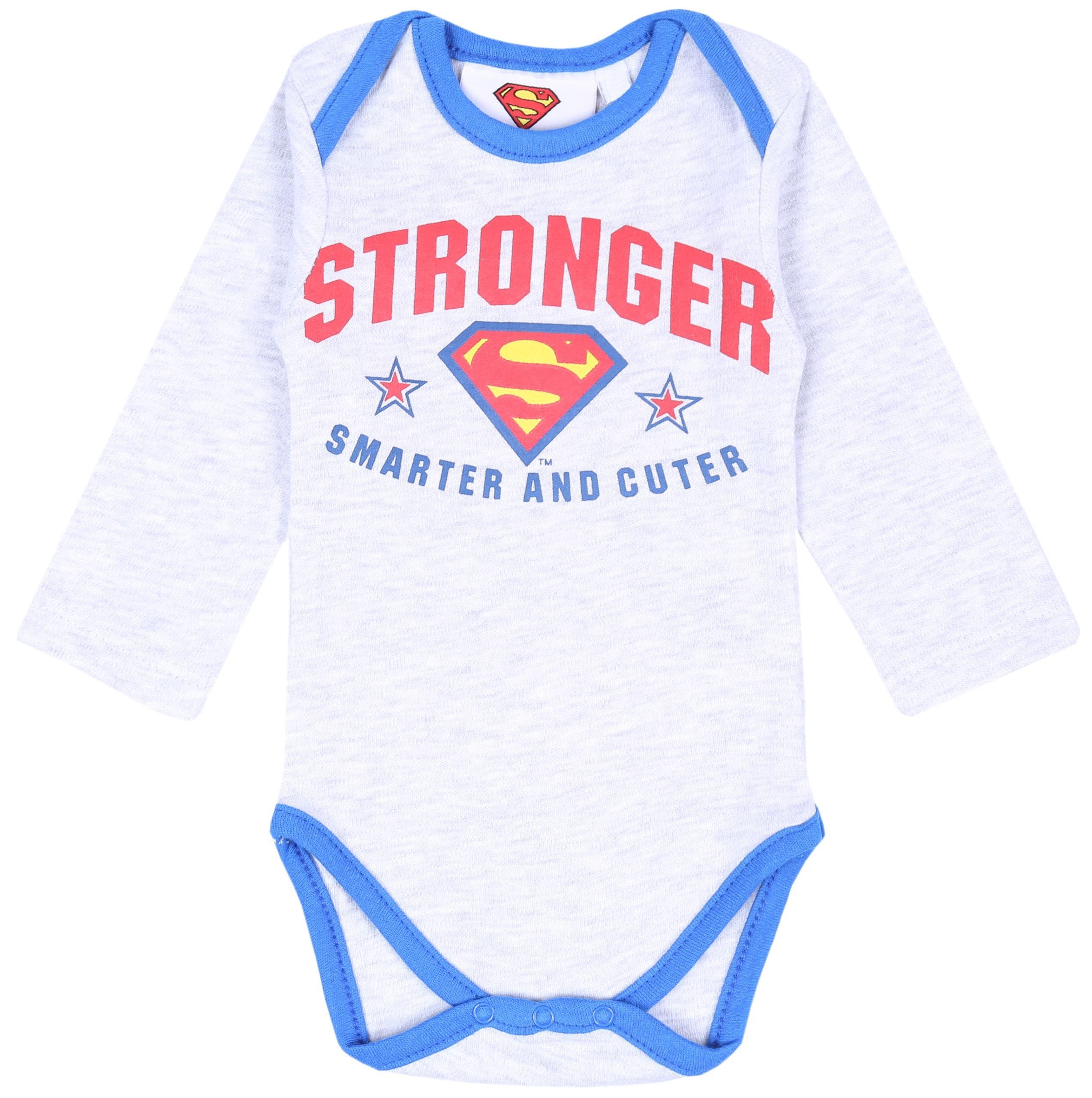 Sarcia.eu Body Graues Body für Baby aus Melangestoff Superman 24 Monate