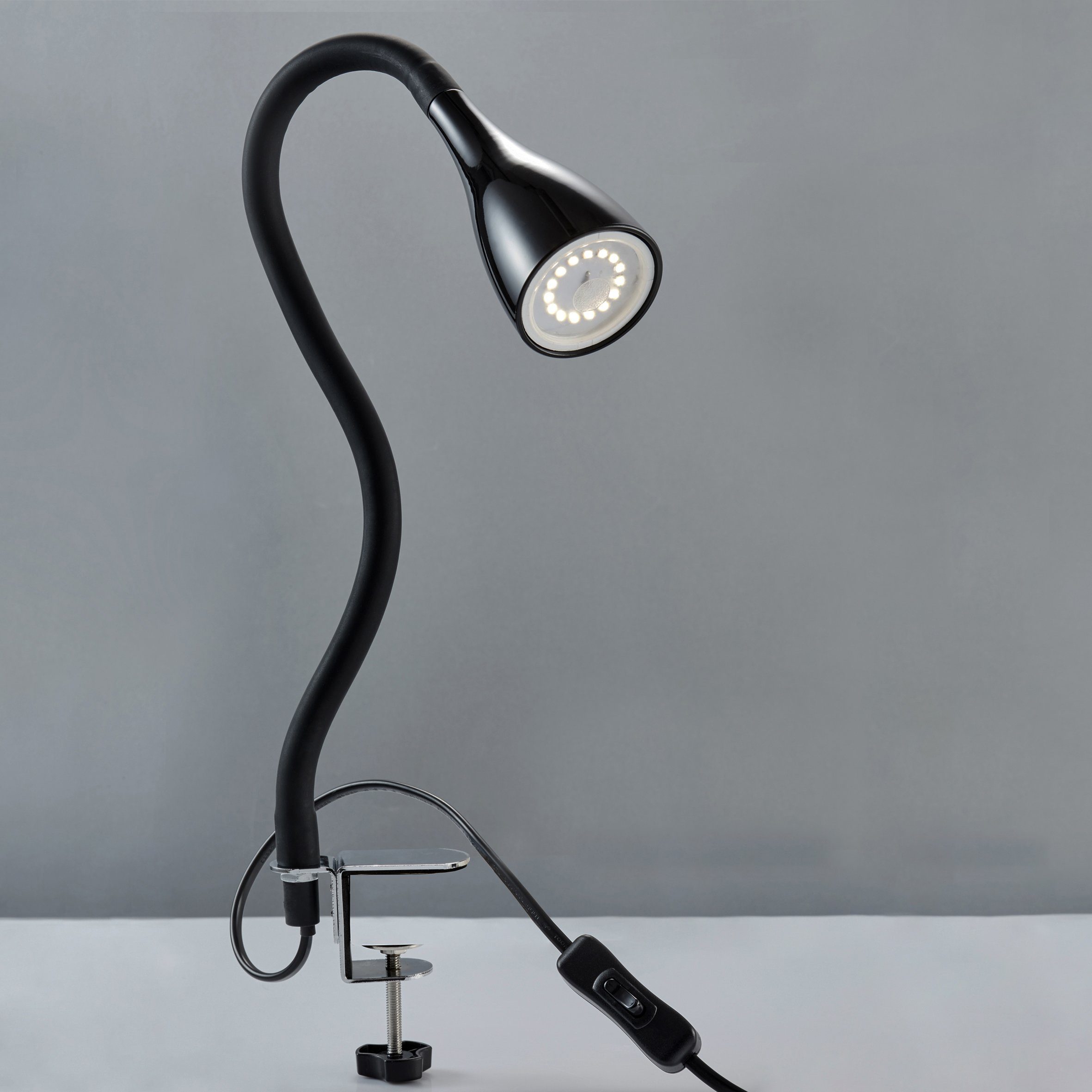 LED Tischlampe Klemmleuchte Leselampe flexibel Büro Schreibtischlampe Schwarz 8W 