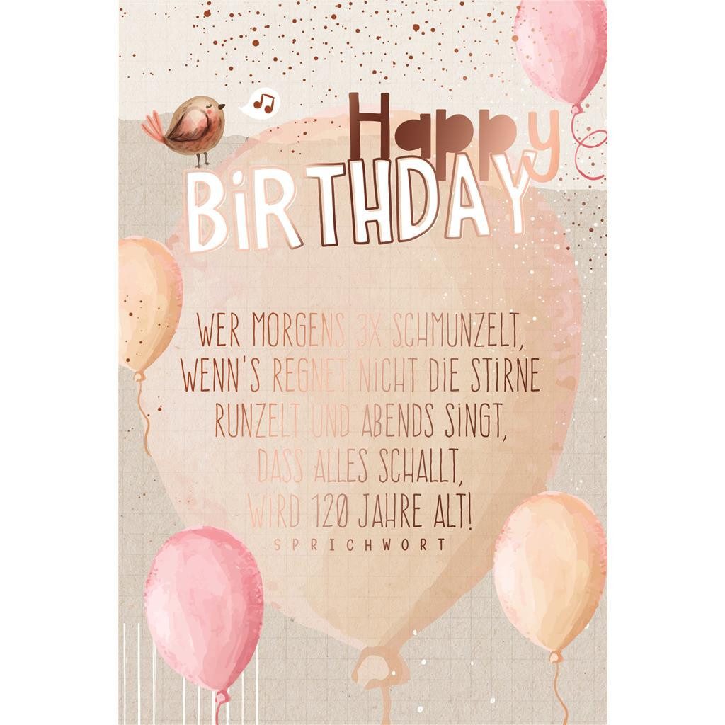 Grußkarten Geburtstag - Glückwunschkarte im Format 11,5 x 17 cm mit Umschlag