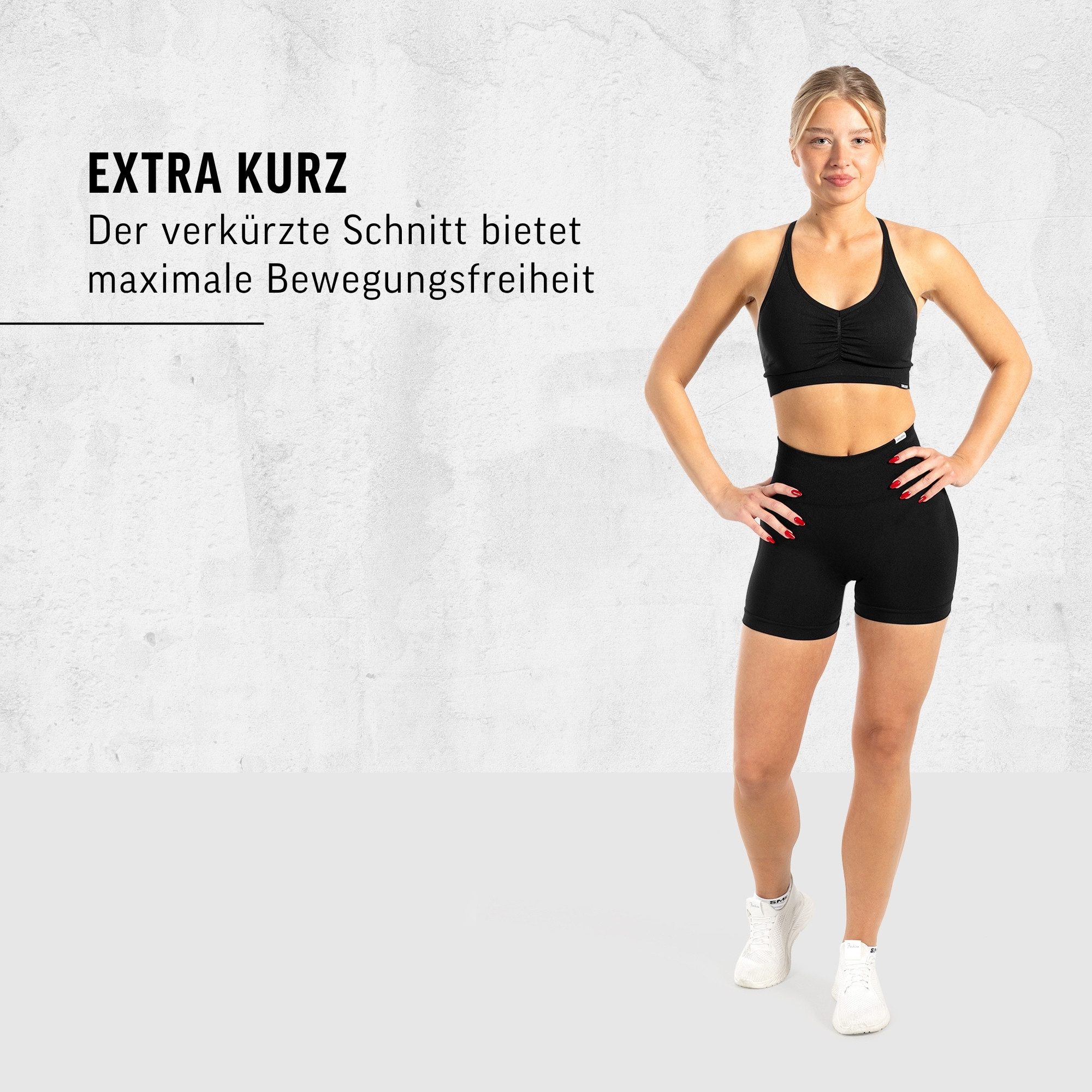 Smilodox Shorts Issy, High Waist Yogashorts mit Scrunch-Effekt, nahtlos, figurformend Push-up, Radlerhose, elastisch, Yoga, Pilates & Training