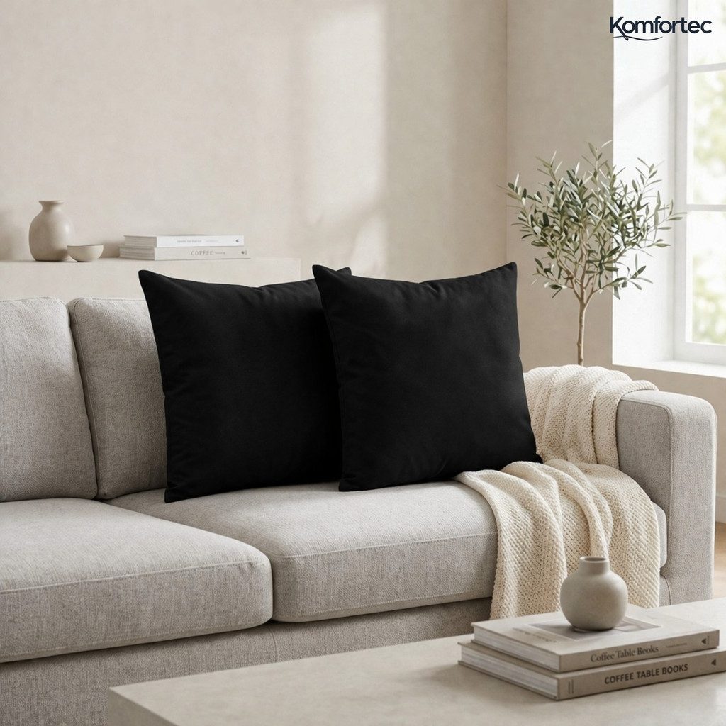 Komfortec Kissenbezug Premium Kopfkissenbezug, gebürstet 100% Mikrofaser 90g/m², (2 Stück), 80x80 cm mit Reißverschluss, Superweiches Kissenhülle Set