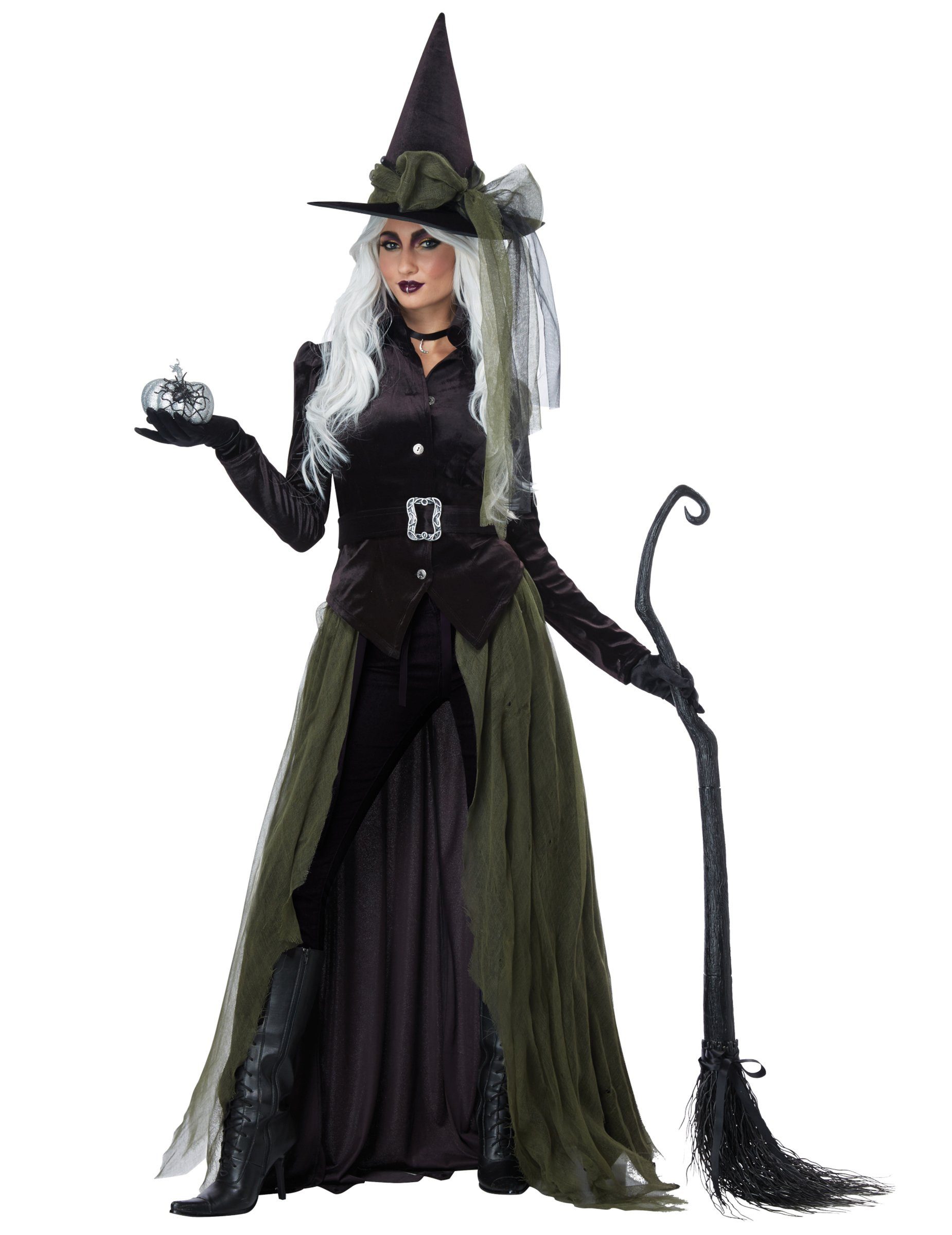 California Costumes Hexen-Kostüm Gothic-Hexenkostüm für Damen Halloween-Kostüm grün-schwarz