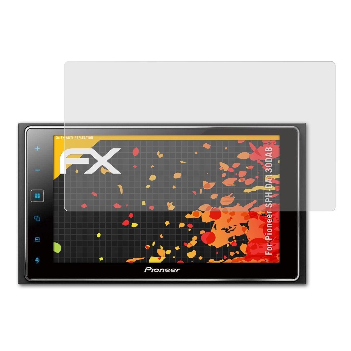 atFoliX 3x Displayschutzfolie für Pioneer SPH-DA130DAB Schutzfolie FX-Clear 