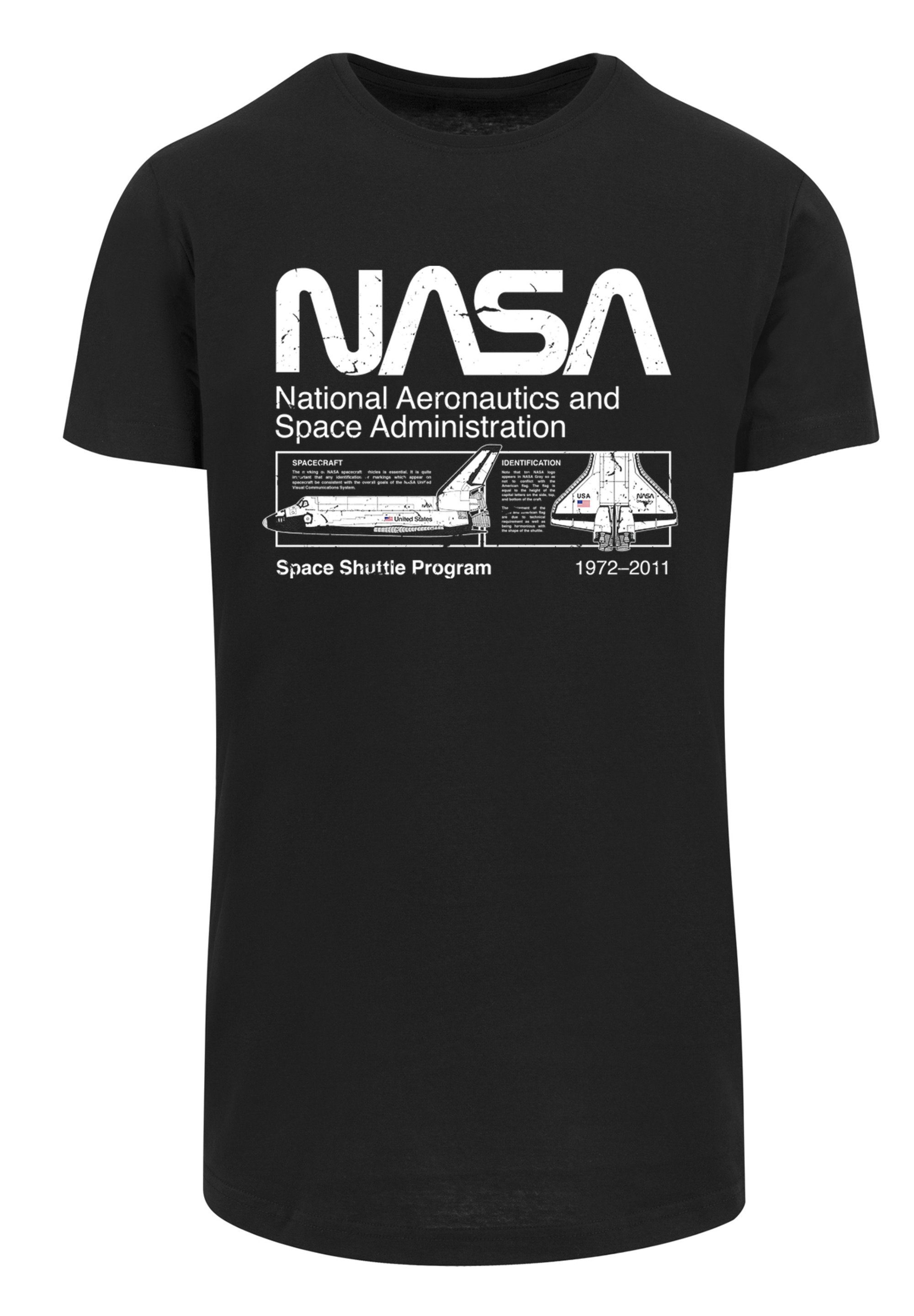 F4NT4STIC T-Shirt NASA Classic Space Shuttle Black Herren,Premium Merch,Lang ,Longshirt,Bedruckt, Sehr weicher Baumwollstoff mit hohem Tragekomfort