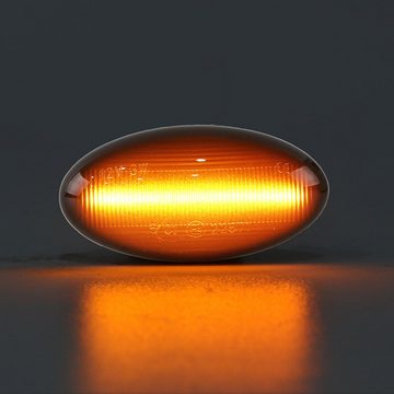 LLCTOOLS Blinker LED SEITENBLINKER Schwarz für PEUGEOT 107, 108, 1007, 206, 307, 407, LED fest integriert