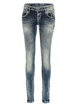 Cipo & Baxx Slim-fit-Jeans mit niedriger Taille in Straight Fit
