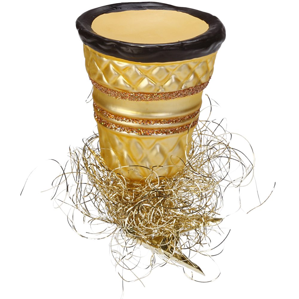 INGE-GLAS® Christbaumschmuck Eierlikörbecher 7cm Inge-Glas® Schmuck Weihnachtsschmuck (1-tlg), mundgeblasen, handbemalt