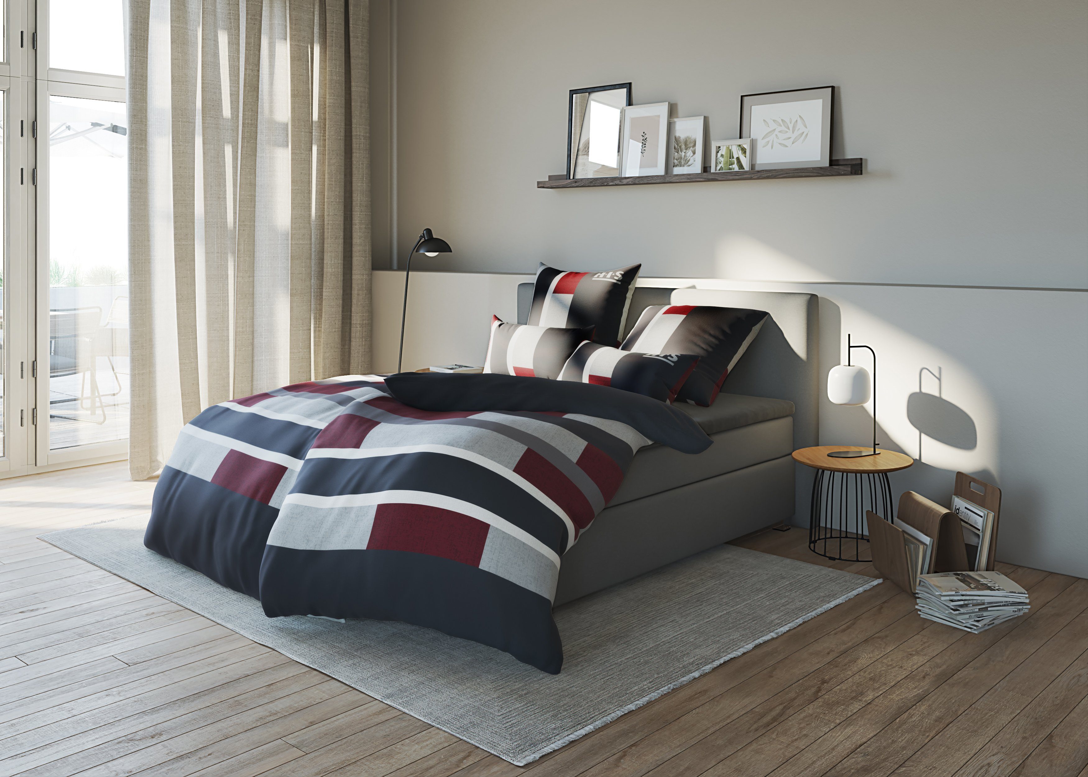 OTTO home Bettwäsche Etienne in Gr. 135x200 oder 155x220 cm, Linon, 2 teilig, Bettwäsche aus Baumwolle mit Streifen, Marke H.I.S by OTTO home
