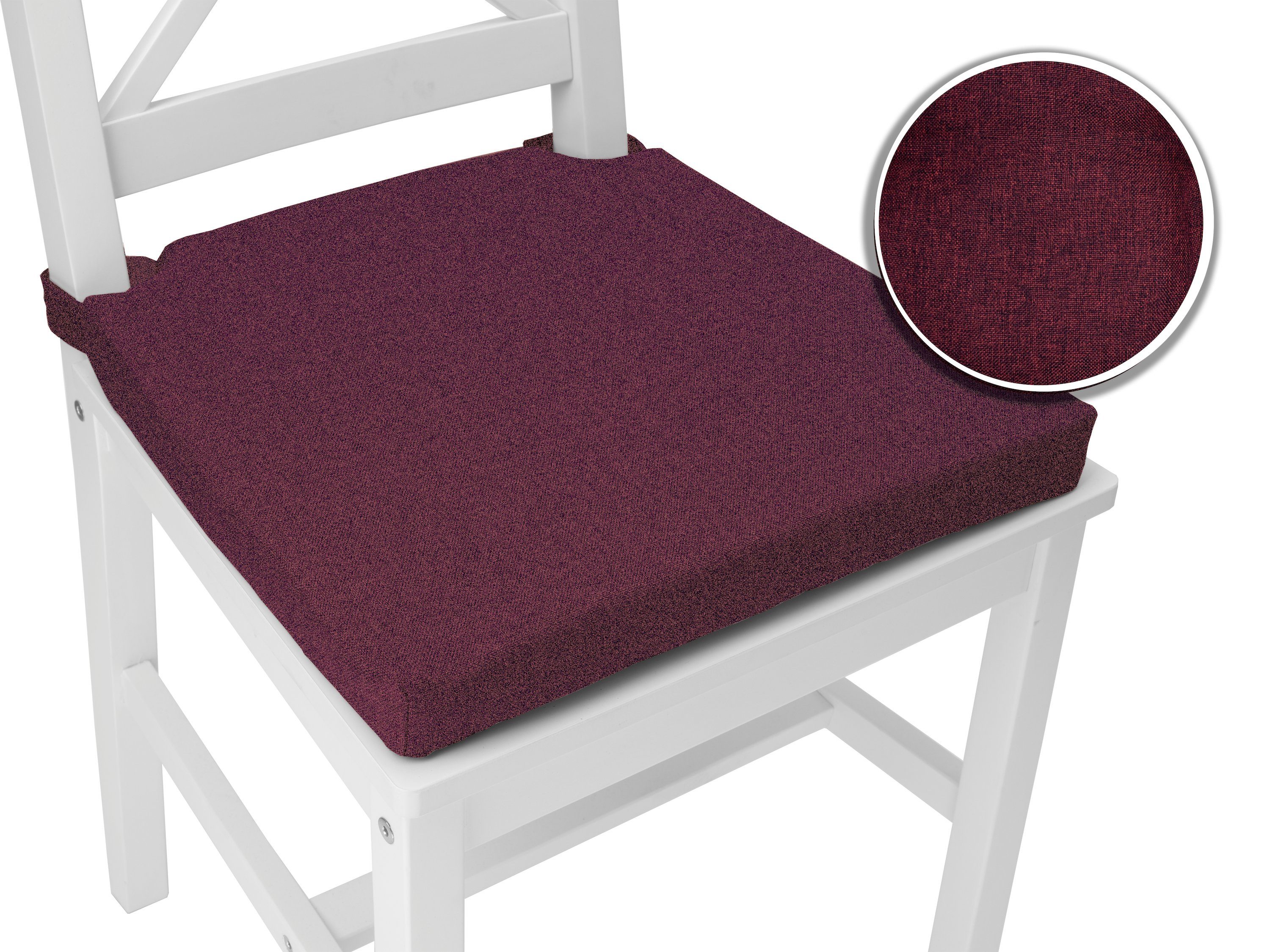 sunnypillow Stuhlkissen 4er Set Kissen Maße: 42 (vorne), 35 (hinten) x 40 x 5 cm