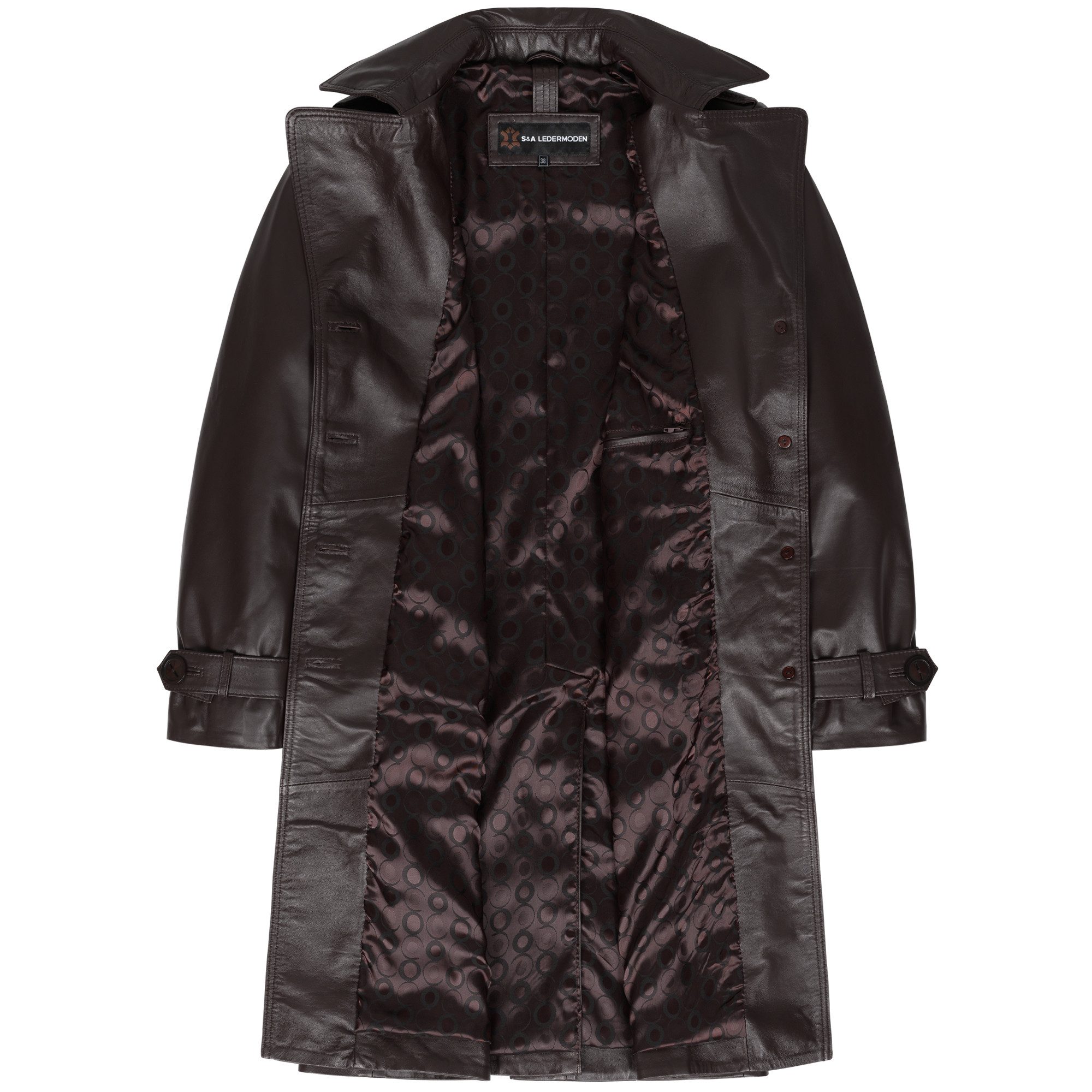 Mouflon Lederjacke Camila Einreihiger Ledertrenchcoat aus echtem, softem Lammnappa-Leder.