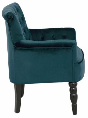 loft24 Sessel Amanda, gepolsterte Sitz- und Rückenfläche mit Knopfheftung, Samtbezug