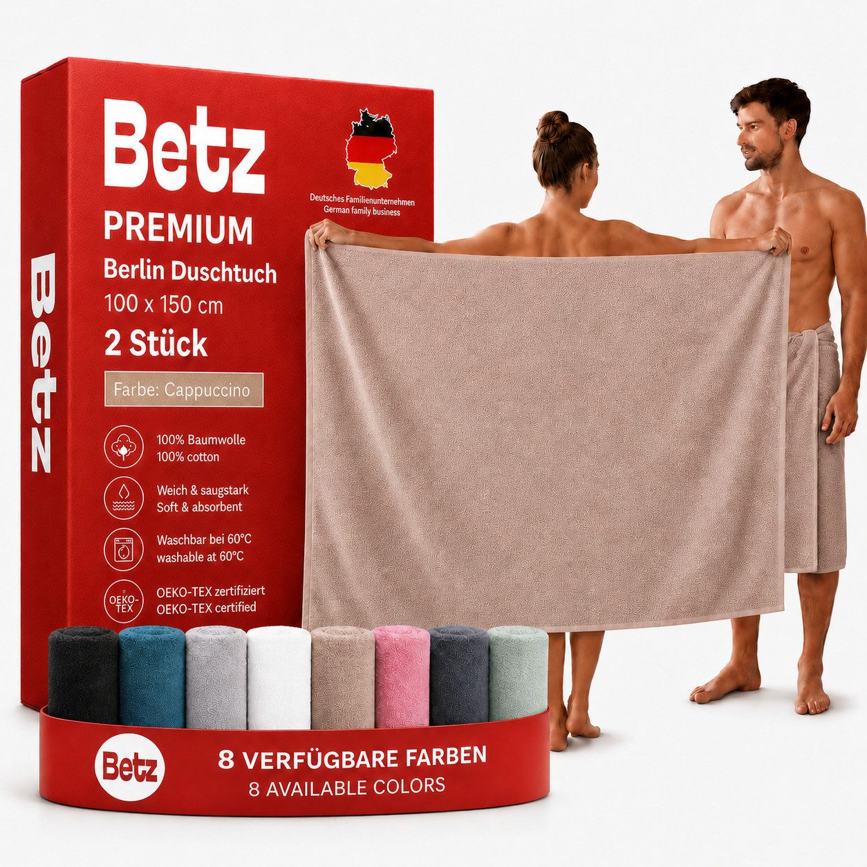 Betz Badetuch Maxi Duschtuch XXL BERLIN Größe 100x150cm, 100% Baumwolle