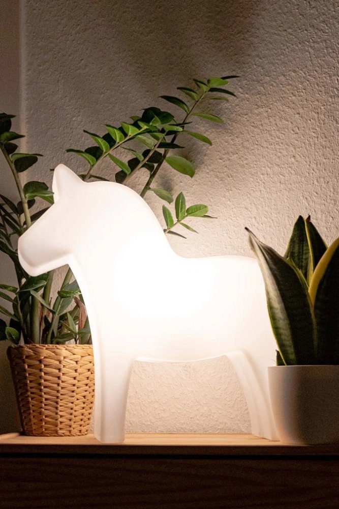 8 seasons design Dekolicht 8 seasons - Motivleuchte Shining Dala Horse 43 cm weiß LED