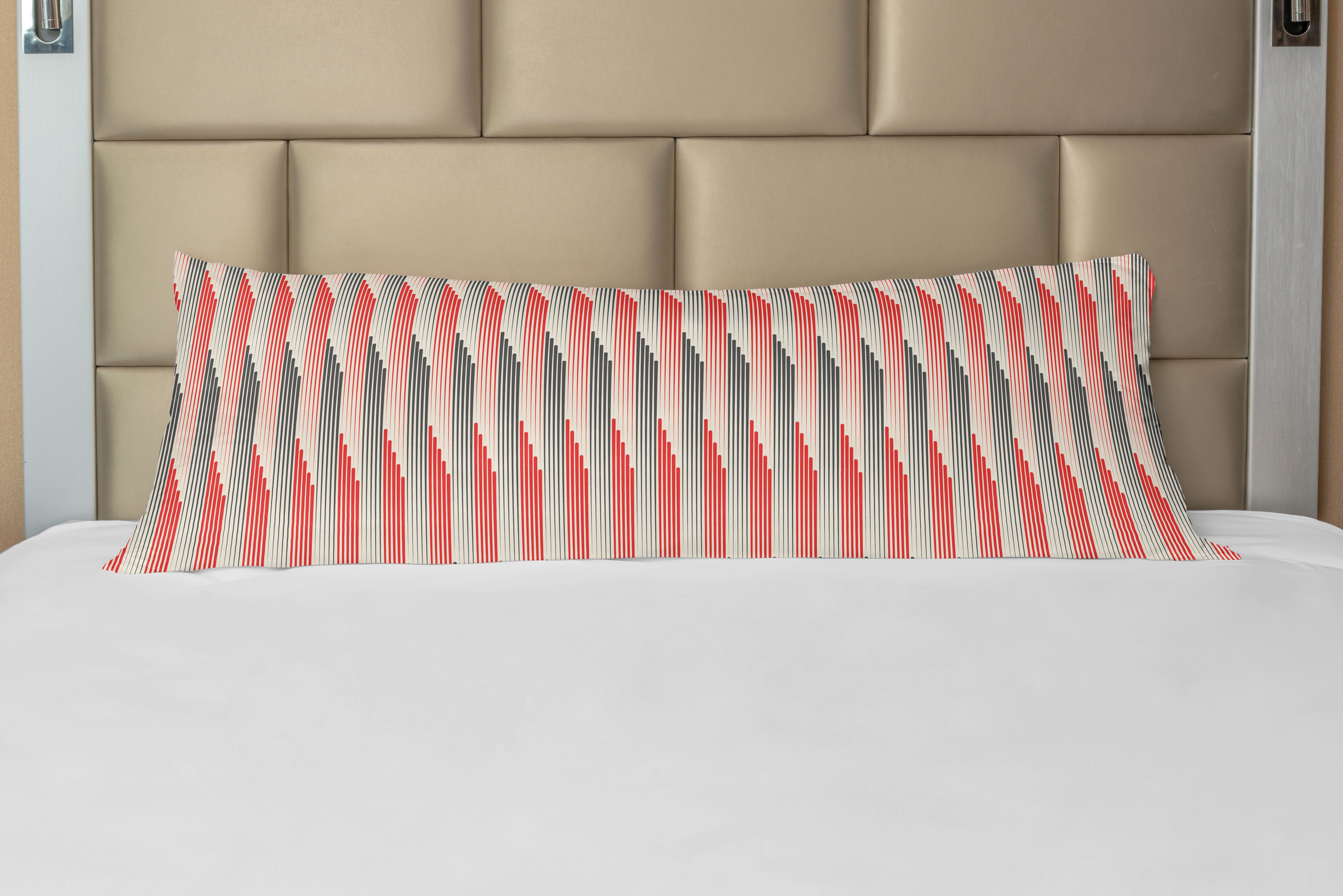 Seitenschläferkissenbezug Deko-Akzent Langer Kissenbezug, Abakuhaus, Abstrakt Retro Bicolor Striped