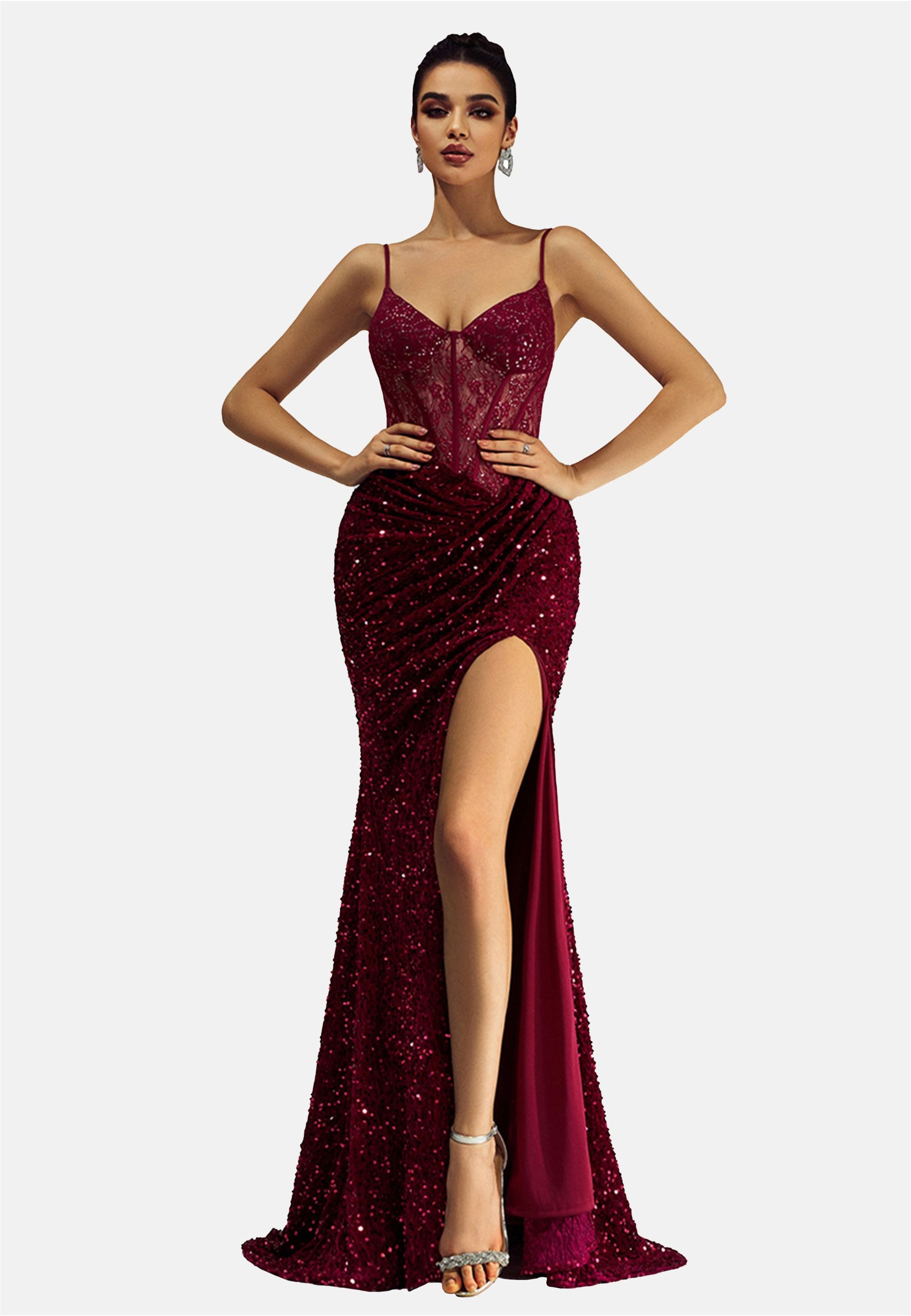 Moda Minx Jerseykleid Lucia Long Slit Dress mit stilvollem Beinschlitz