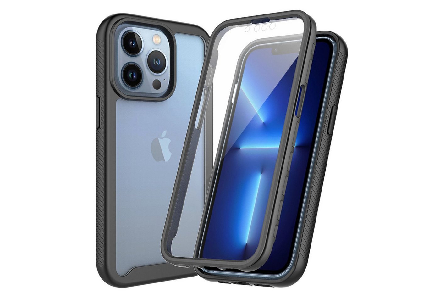 betterfon Handyhülle für Apple iPhone 13 Pro Max TPU Case mit 360° Rundumschutz, 360 Grad Hülle mit Displayschutz und Fingerprint