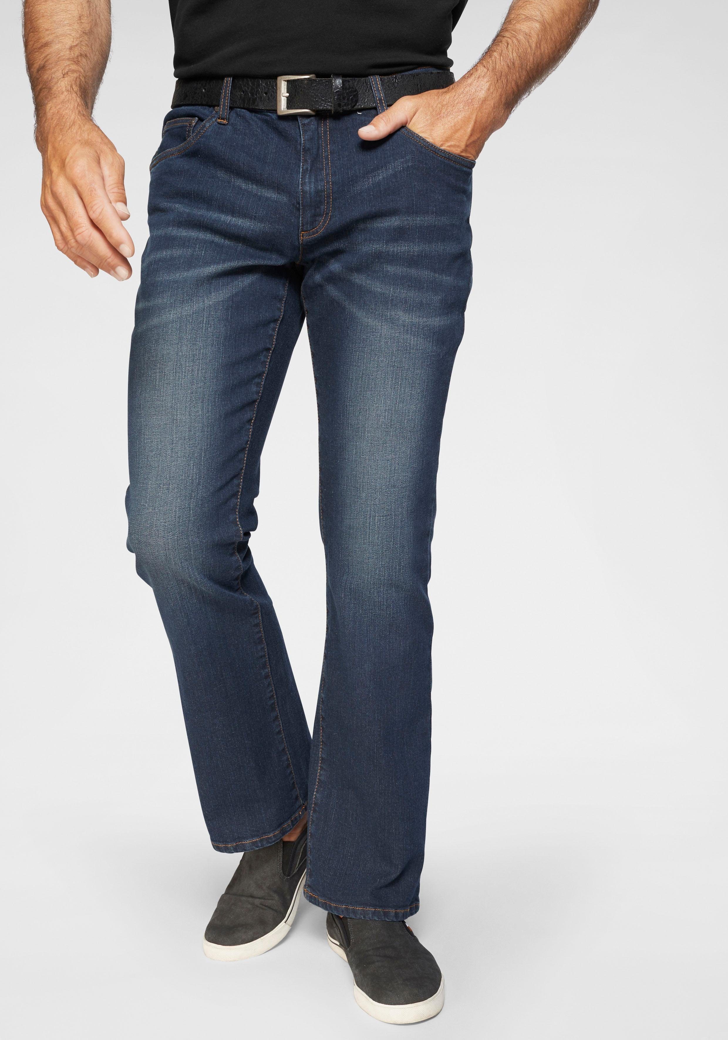 Arizona Bootcut-Jeans Mike ausgestelltes Bein, niedrige Leibhöhe, Stretch-Q günstig online kaufen