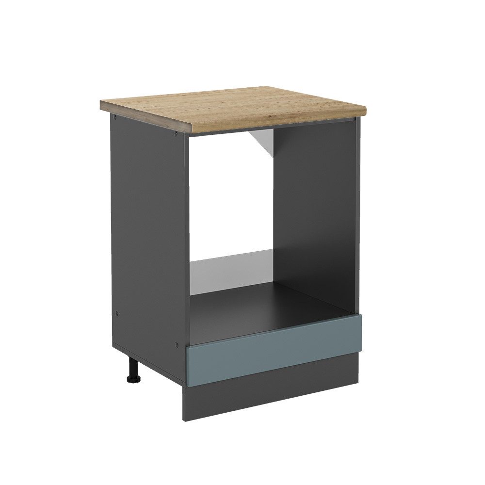 Vicco Herdumbauschrank R-Line, Blau-Grau/Anthrazit, 60 cm, günstig online kaufen