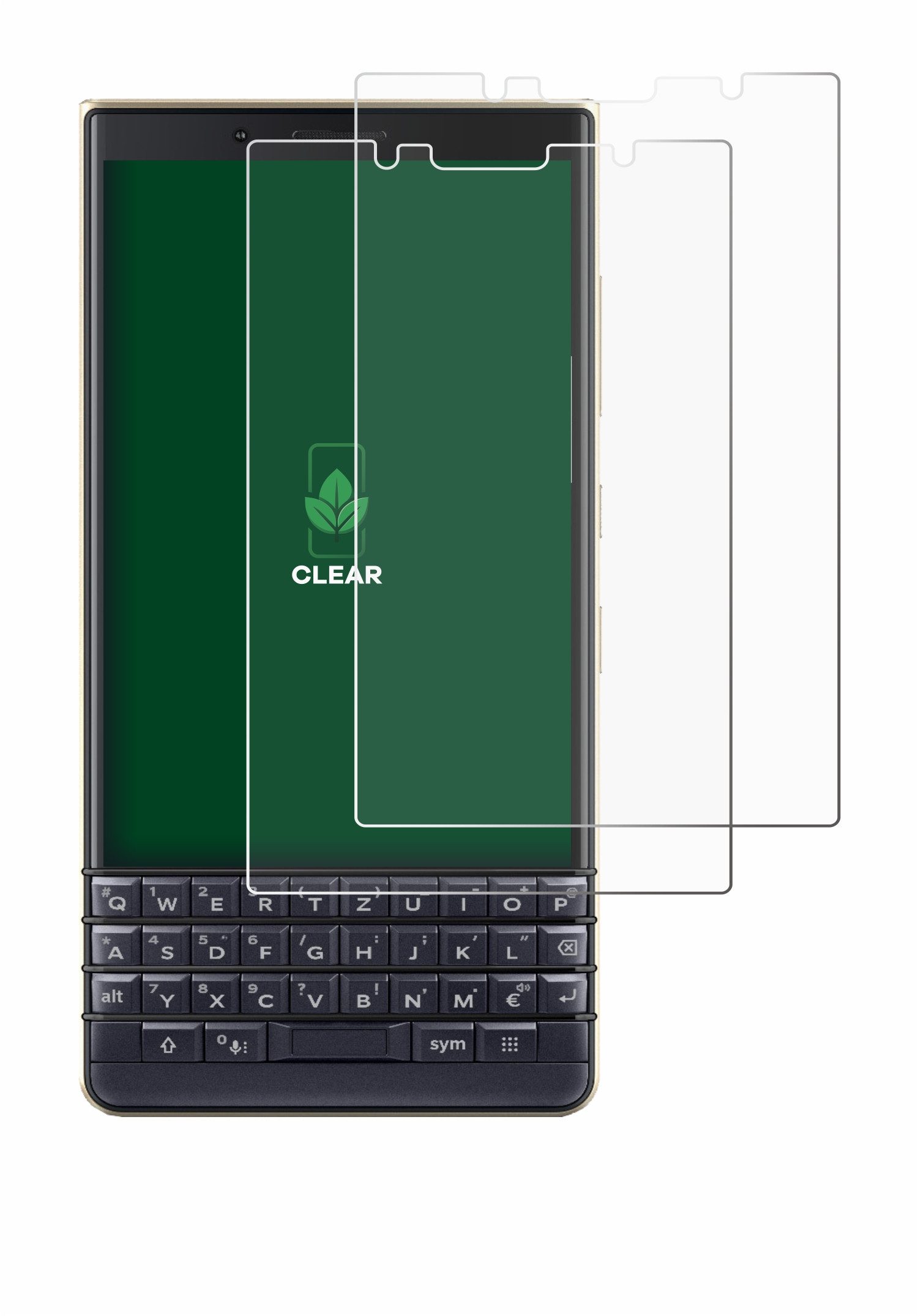 ScreenLeaf Displayschutzfolie Schutzfolie für BlackBerry Key2 LE, 2 Stück, Displayschutz Schutz Folie Klar Transparent