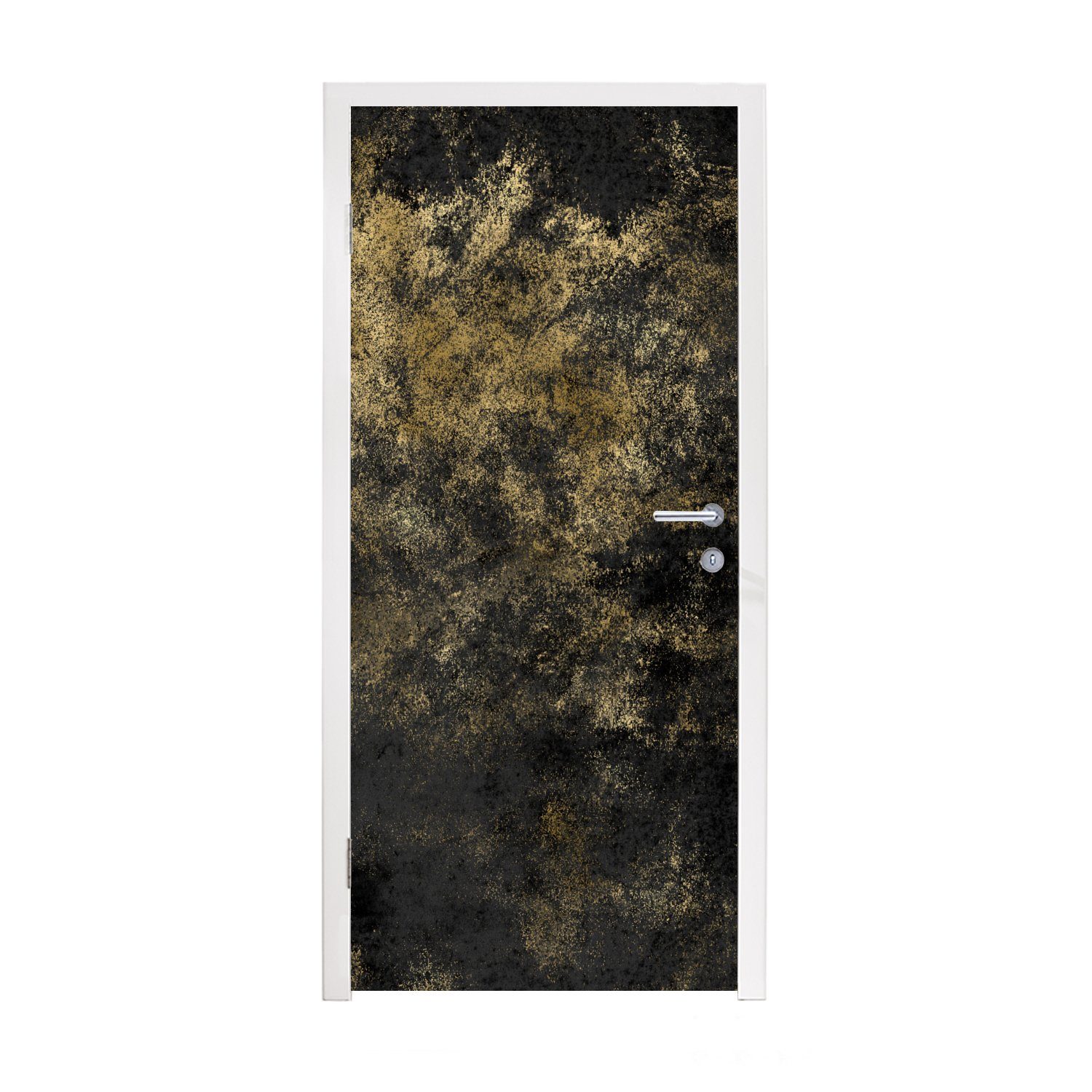 bedruckt, Matt, - cm - Fototapete St), 75x205 Gold Tür, Türaufkleber, Schwarz Türtapete (1 für Vintage, MuchoWow