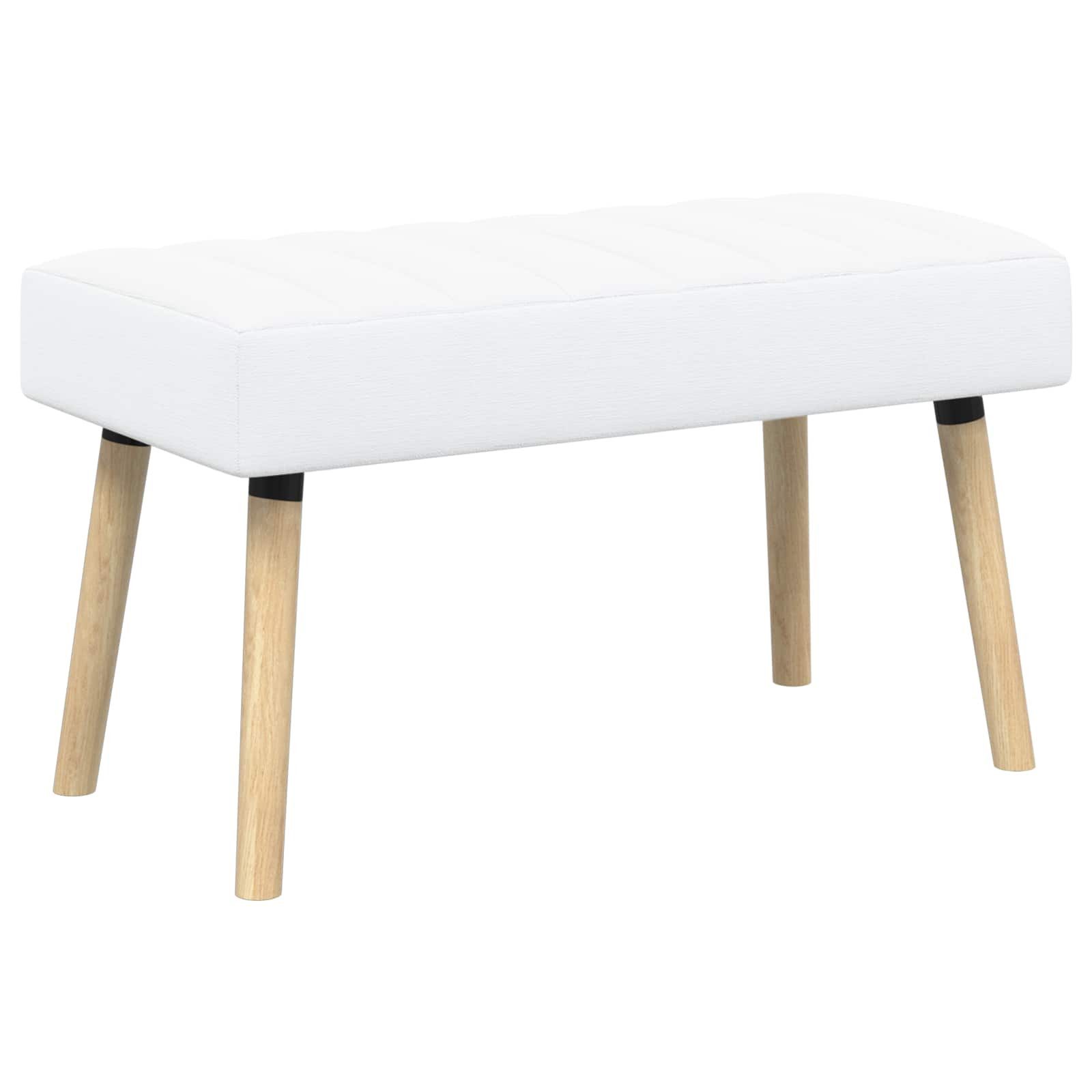 vidaXL Sitzbank Kanalgepolsterte Bank Weiß 80 x 40 x 46 cm Stoff (1-St)