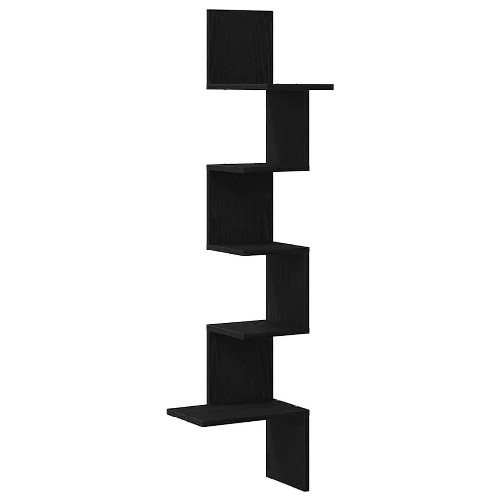 vidaXL Eckregal, Wand-Eckregal Schwarz 32x32x127,5 cm günstig online kaufen