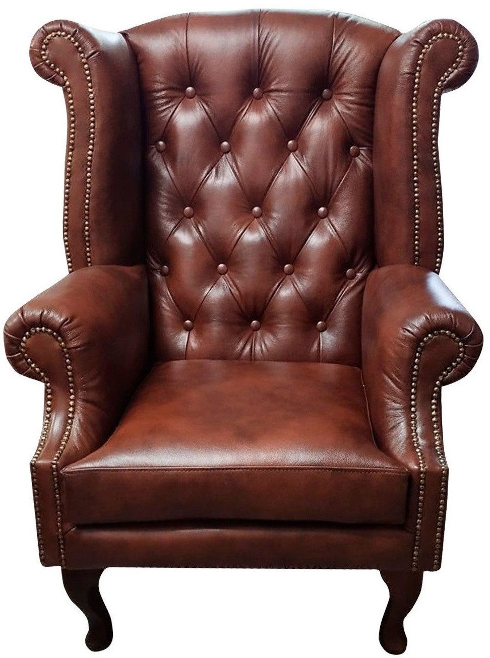 Ohrensessel Einsitzer Loung Braun Modern Chesterfield Ohrensessel Leder Sessel