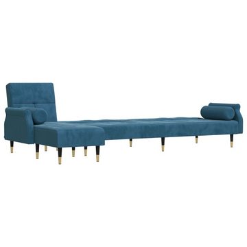 vidaXL Sofa Schlafsofa in L-Form Blau 271x140x70 cm Samt