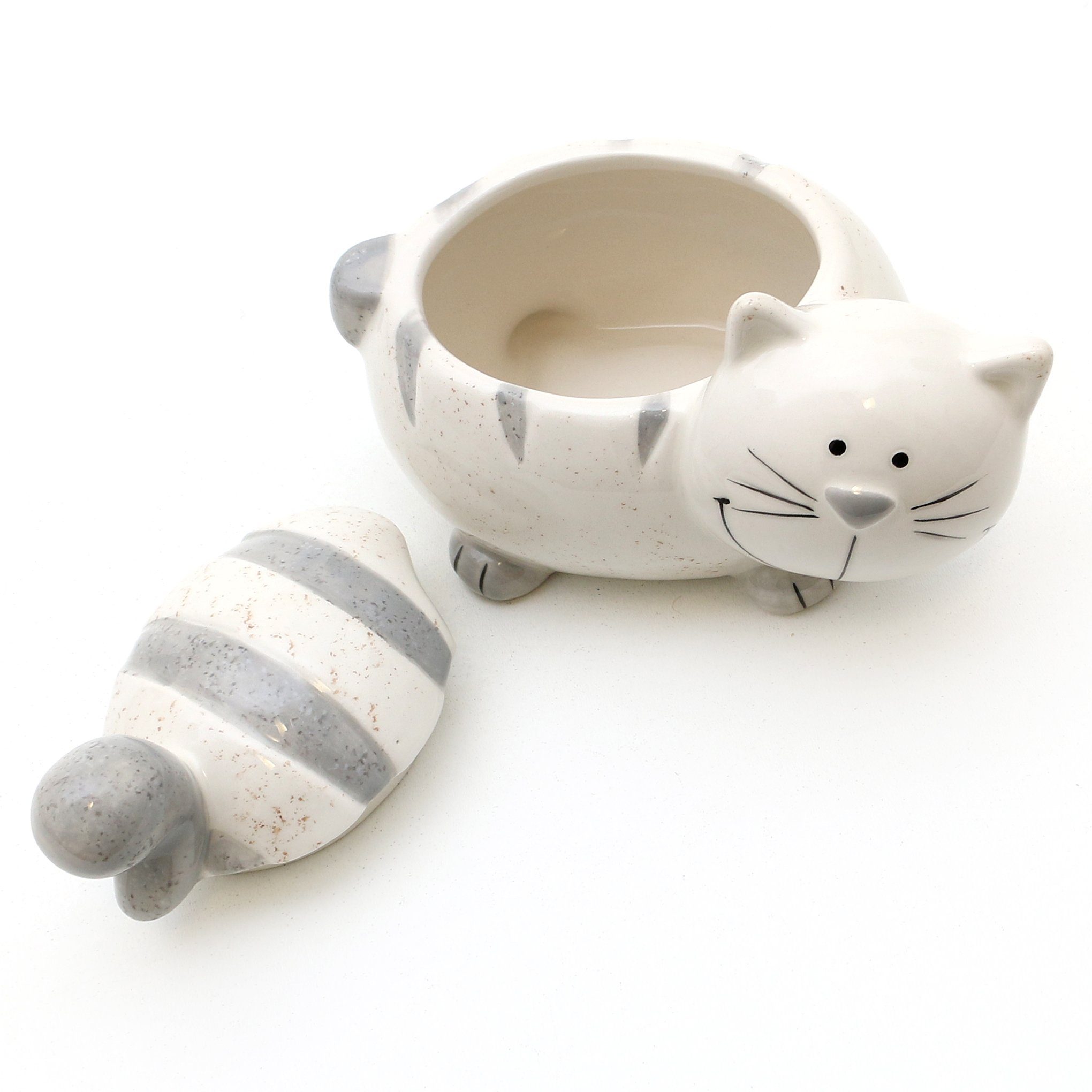 Dekohelden24 Zuckerdose Keramik (1-tlg) Deckel, Keramik, als mit Dose Katze