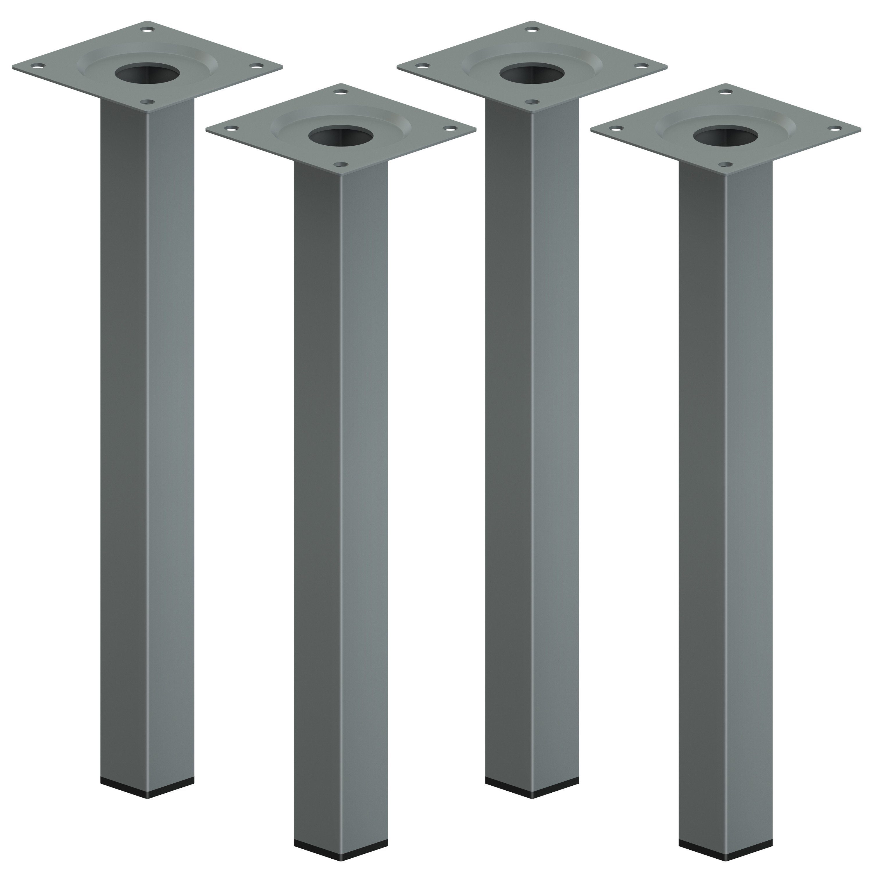 ib style Tischbein Ножки для стола 25 x 25 mm 4er Set Silbermatt, Tischfüße - Ножки для мебели