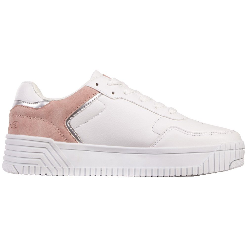Sneaker white-rosé Glanzdetails mit modischen Kappa -