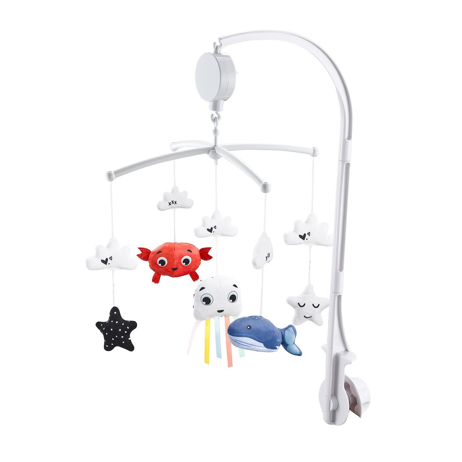 Chipolino Mobile Musik Mobile Wolken Melodien, Figuren abnehmbar, Aufzugsmechanismus