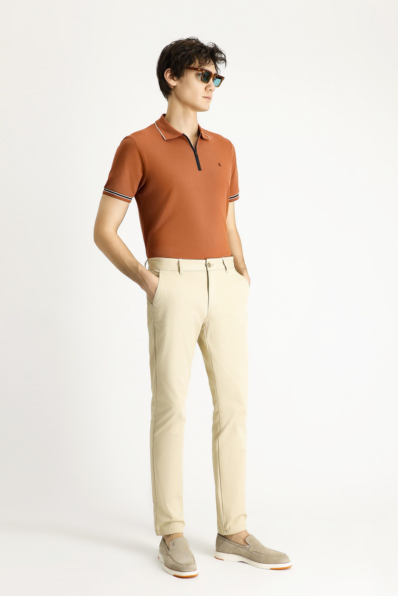 KIGILI Chinohose Regular-Fit Elastische Canvas-/Chinohose günstig online kaufen