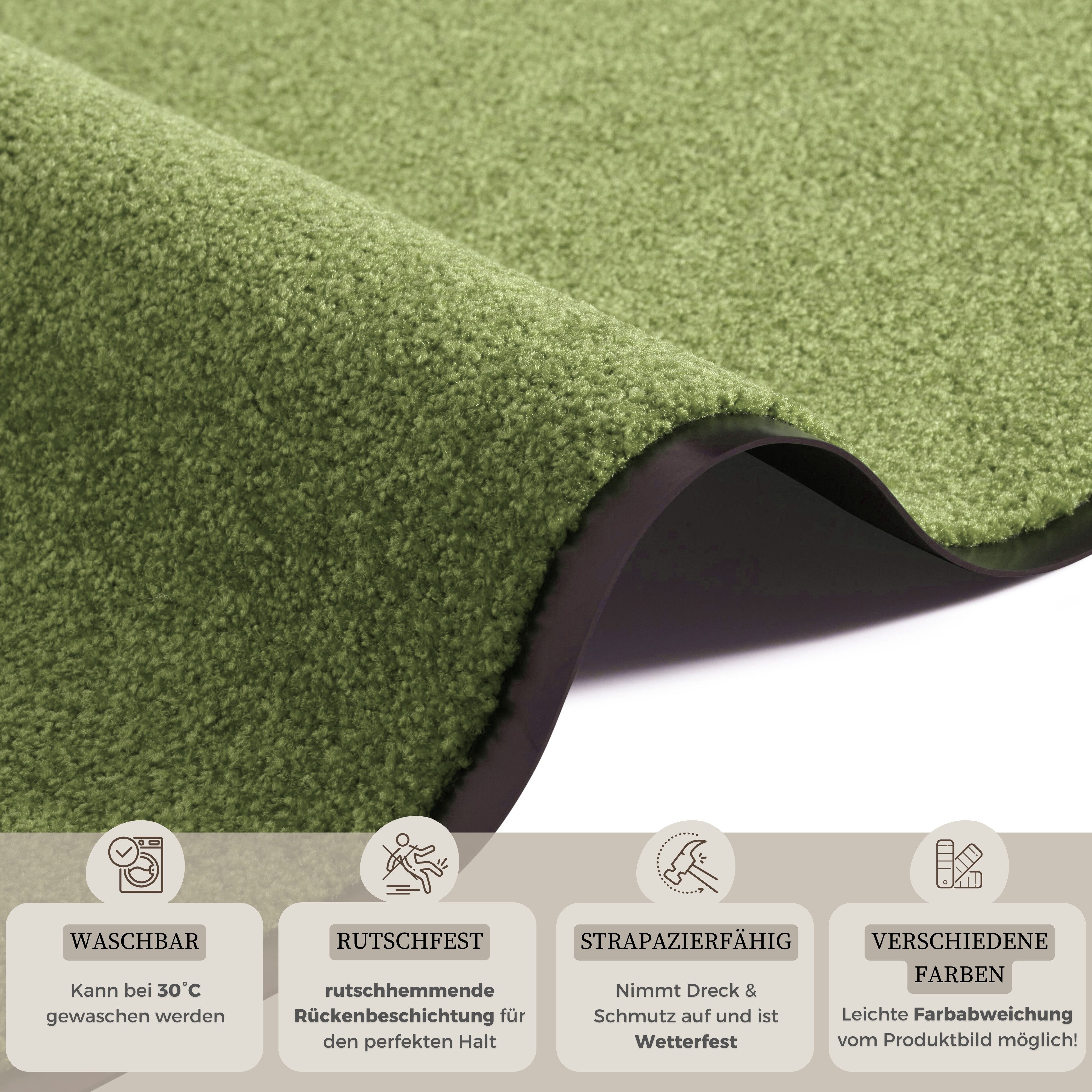 HANSE Home Fußmatte Wash & Clean, rechteckig, Höhe: 7 mm, Schmutzfangmatte, Türmatte, In- und Outdoor, Teppich, Läufer, waschbar