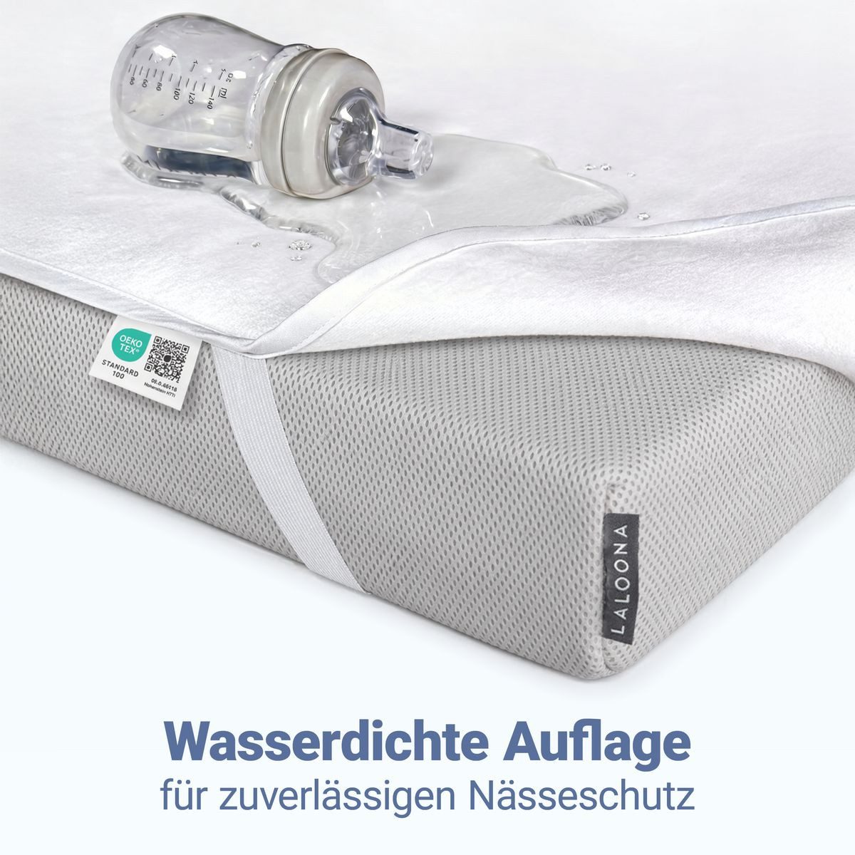 Reisebett-Matratzen Grau, LaLoona, 5 cm hoch, Reisebettmatratze Matratze für Baby Reisebett & wasserdichte Auflage