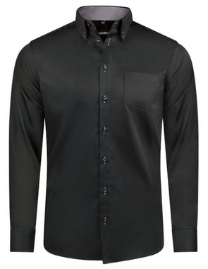 Huber Hemden Langarmhemd HU-0098 Button-Down Kragen, Regular Fit - gerader Schnitt, Made in EU!
