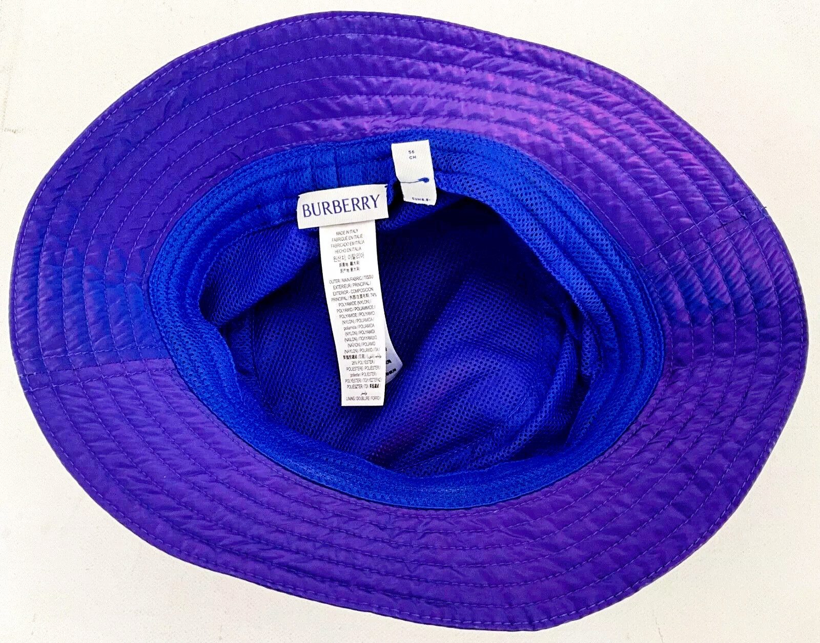 BURBERRY Fischerhut Burberry Damen Fischerhut, BURBERRY IRIDESCENT NYLON BUCKET HAT Made in Italy, Bucket Hat