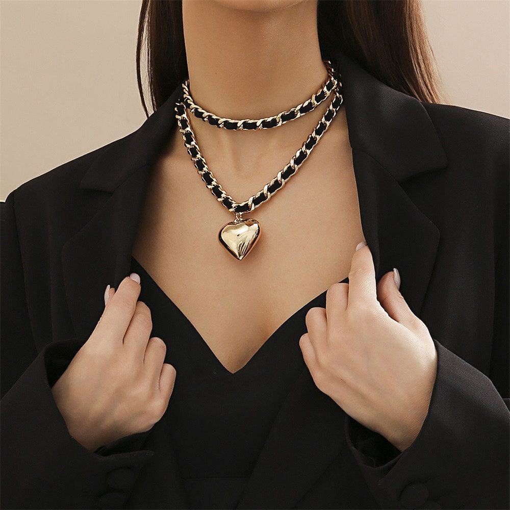 RWEUOQ Kette mit Anhänger Halskette 2layer günstig online kaufen