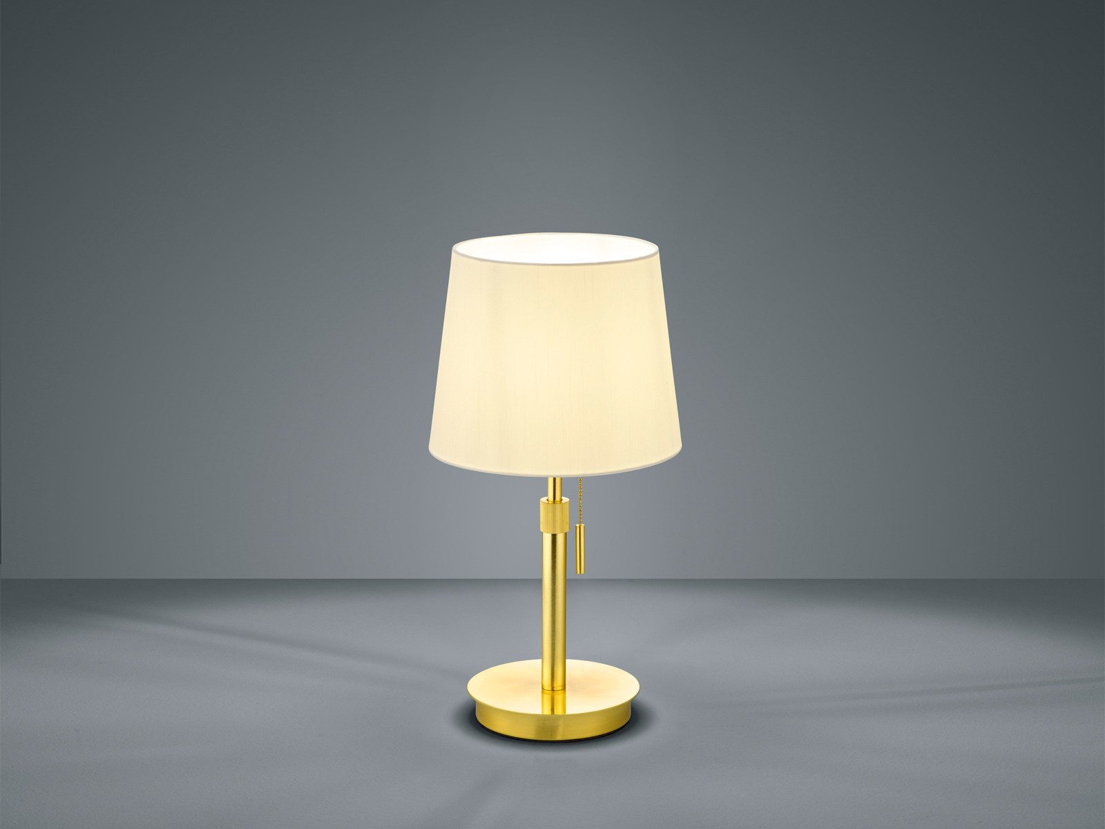 TRIO Leuchten LED Tischleuchte, LED wechselbar, Warmweiß, groß-e Lampenschirm-e Stoff Nachttischlampe Designklassiker H 45-56cm
