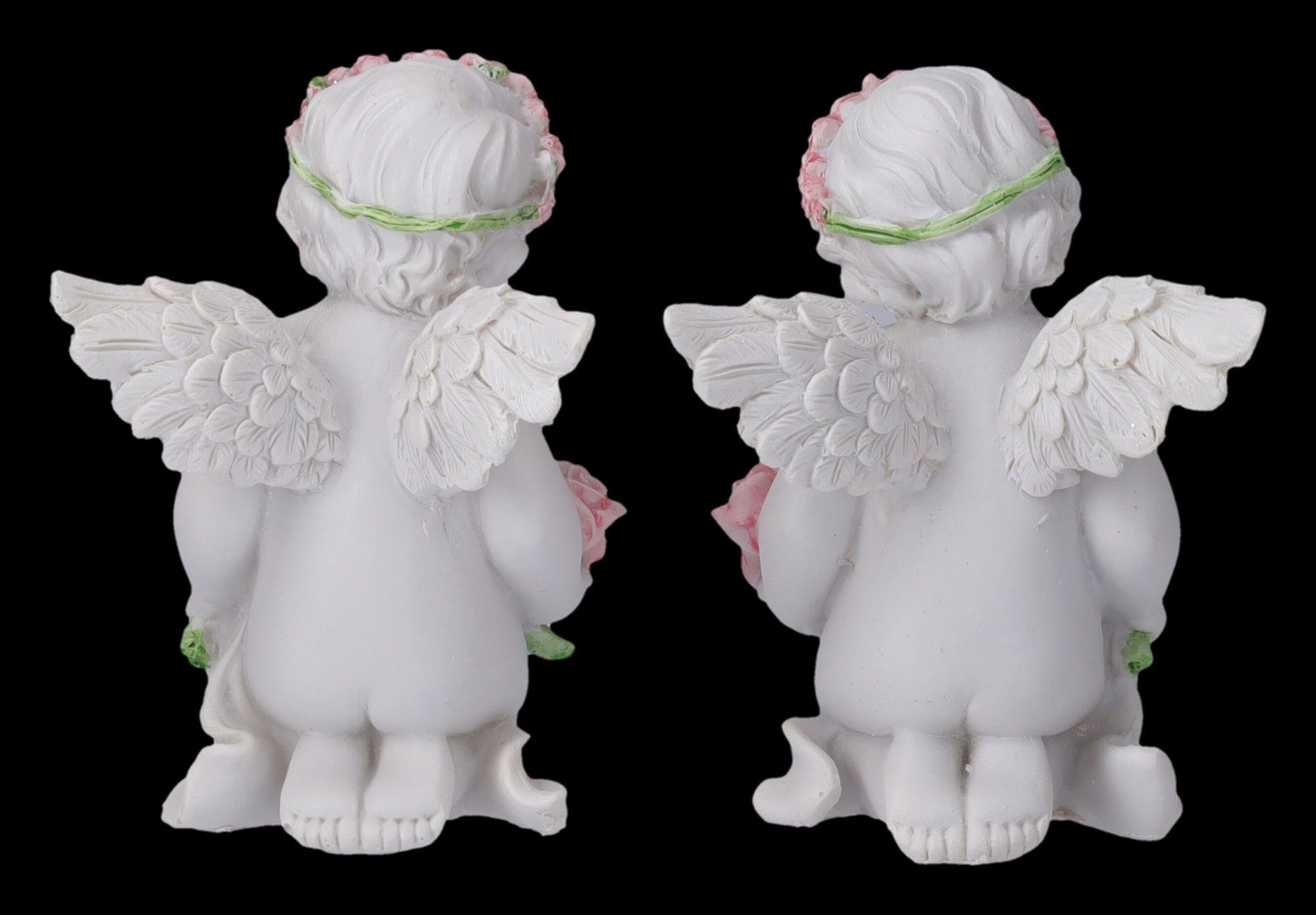 Figuren Shop GmbH Fantasy-Figur Engel Figuren 2er Set - Putten mit Rosen Dekofigur Fantasy Engelfigur