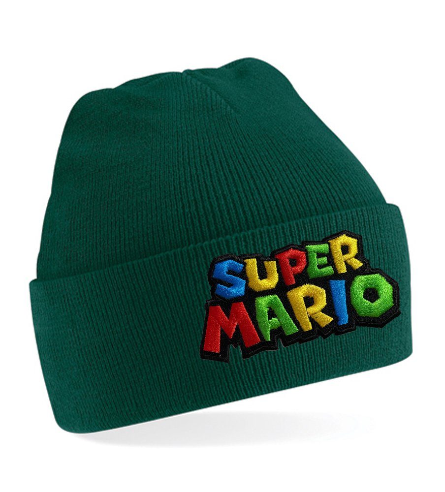Blondie & Brownie Beanie Unisex Erwachsenen Mütze Super Mario Yoshi Luigi Stick Flaschengrün