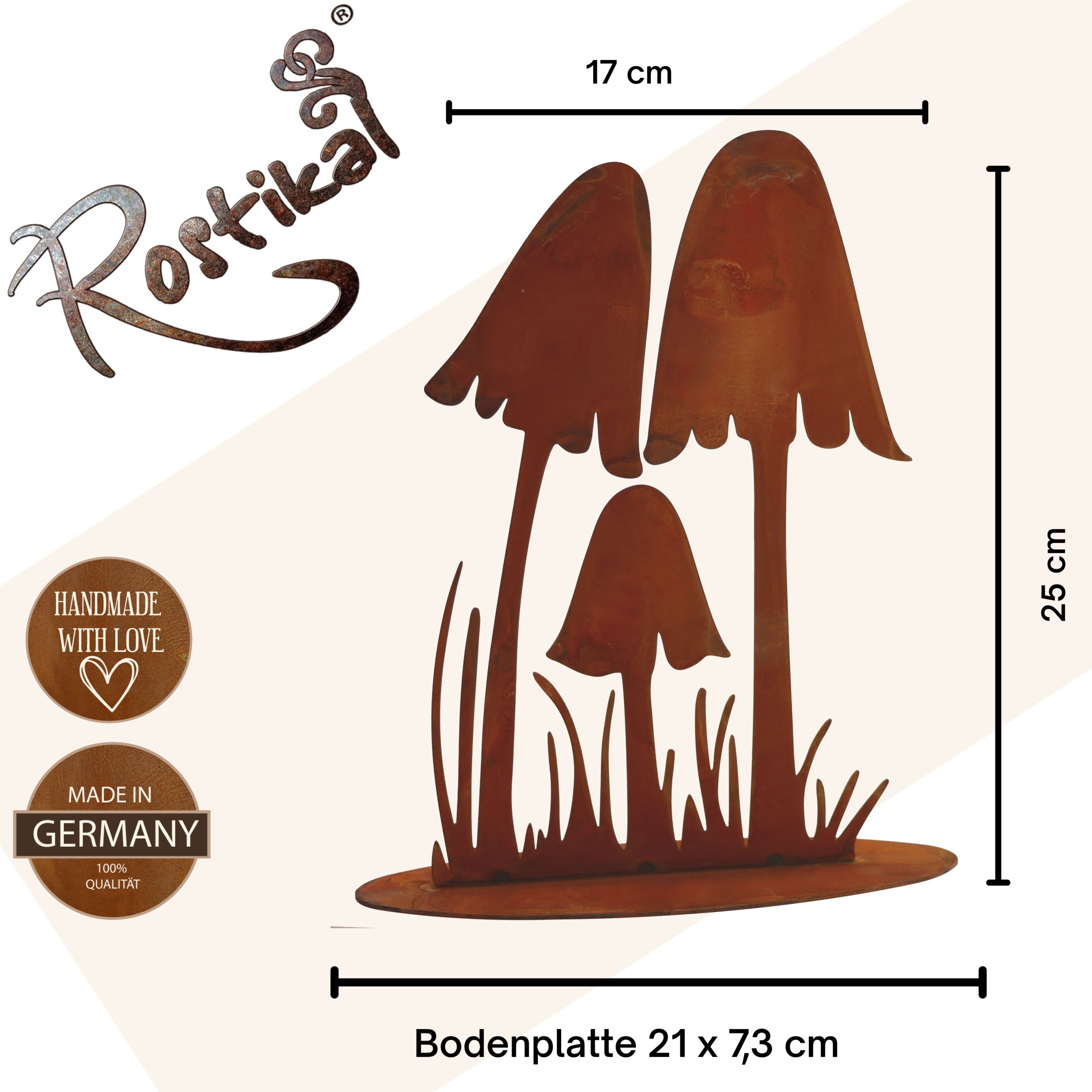 Rostikal Gartenfigur Herbstdeko Pilze Deko Garten, günstig online kaufen