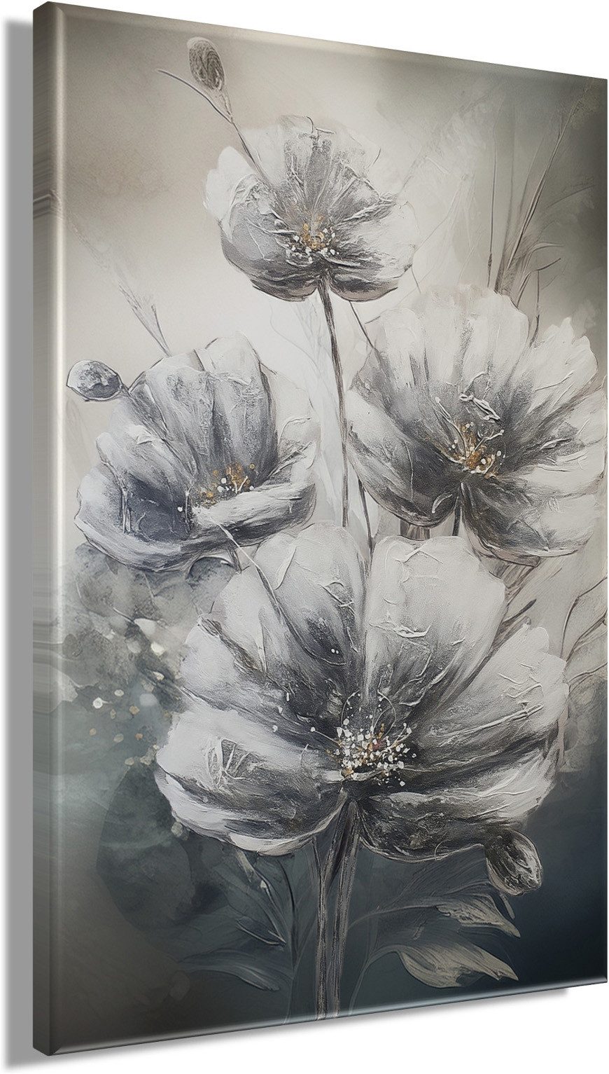 Bönninghoff Bild BLUMEN 78x118 cm – Leinwandbild Keilrahmen Deko modern