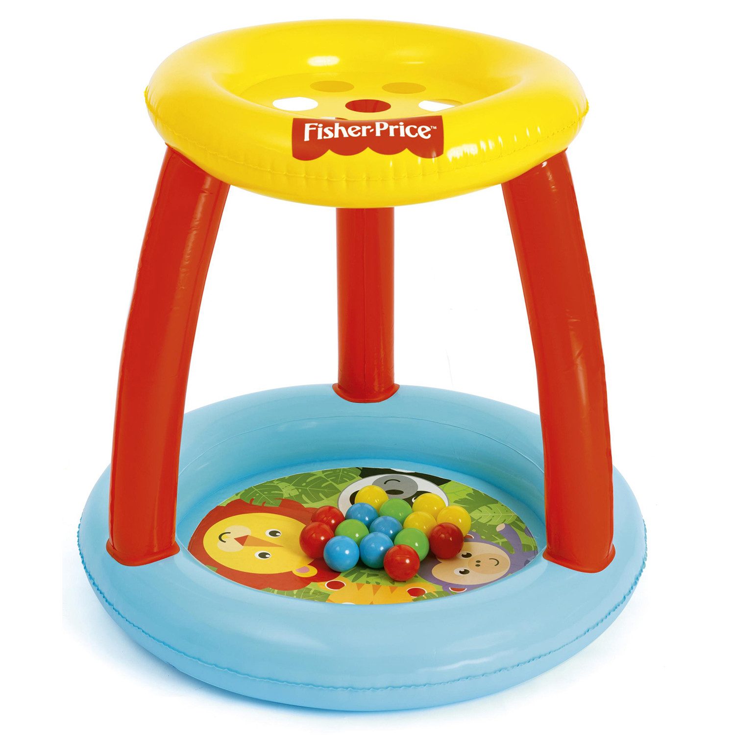Bestway Aufblasbares Bällebad Fisher-Price Tierfreunde, Inkl. Ballsortierspiel